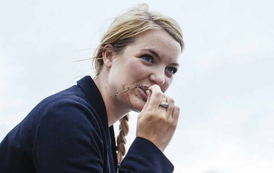 Woman Eating Seaweed